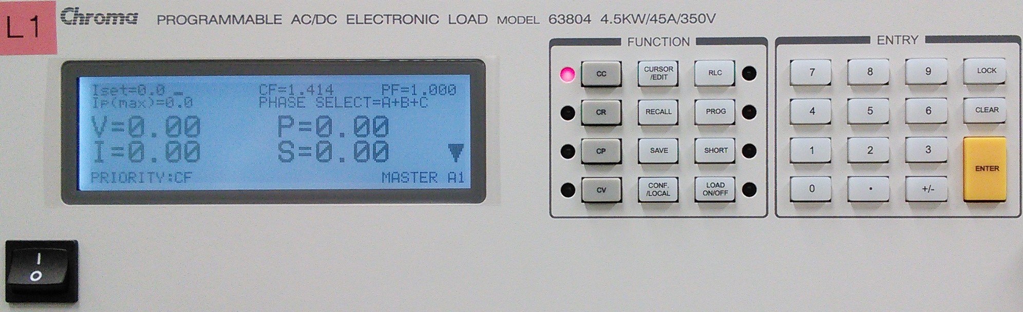 交流電子負荷63804　動作画面